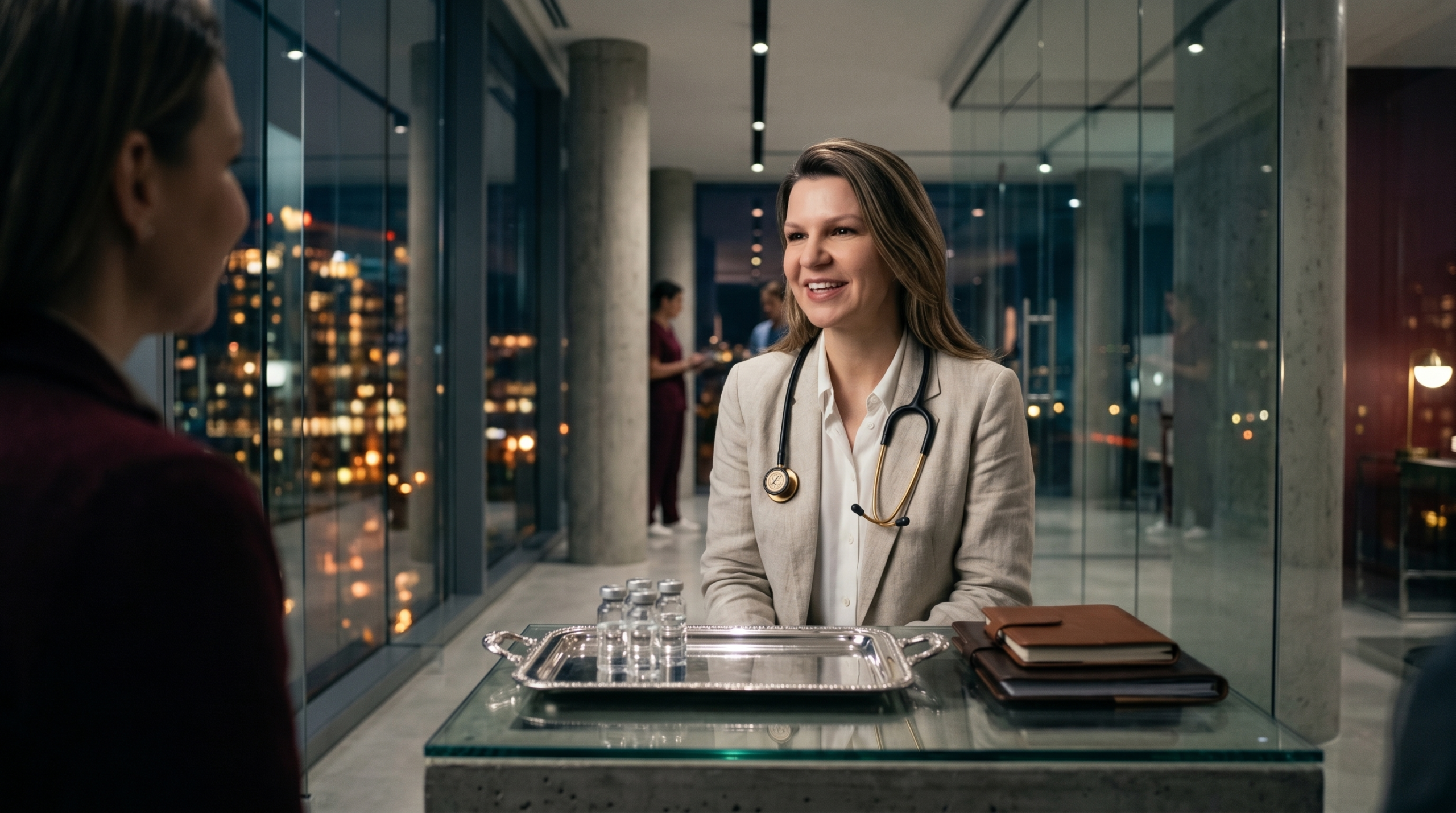 Ultra-luxury private medical consultation room demonstrating the exclusive environment of concierge medicine.