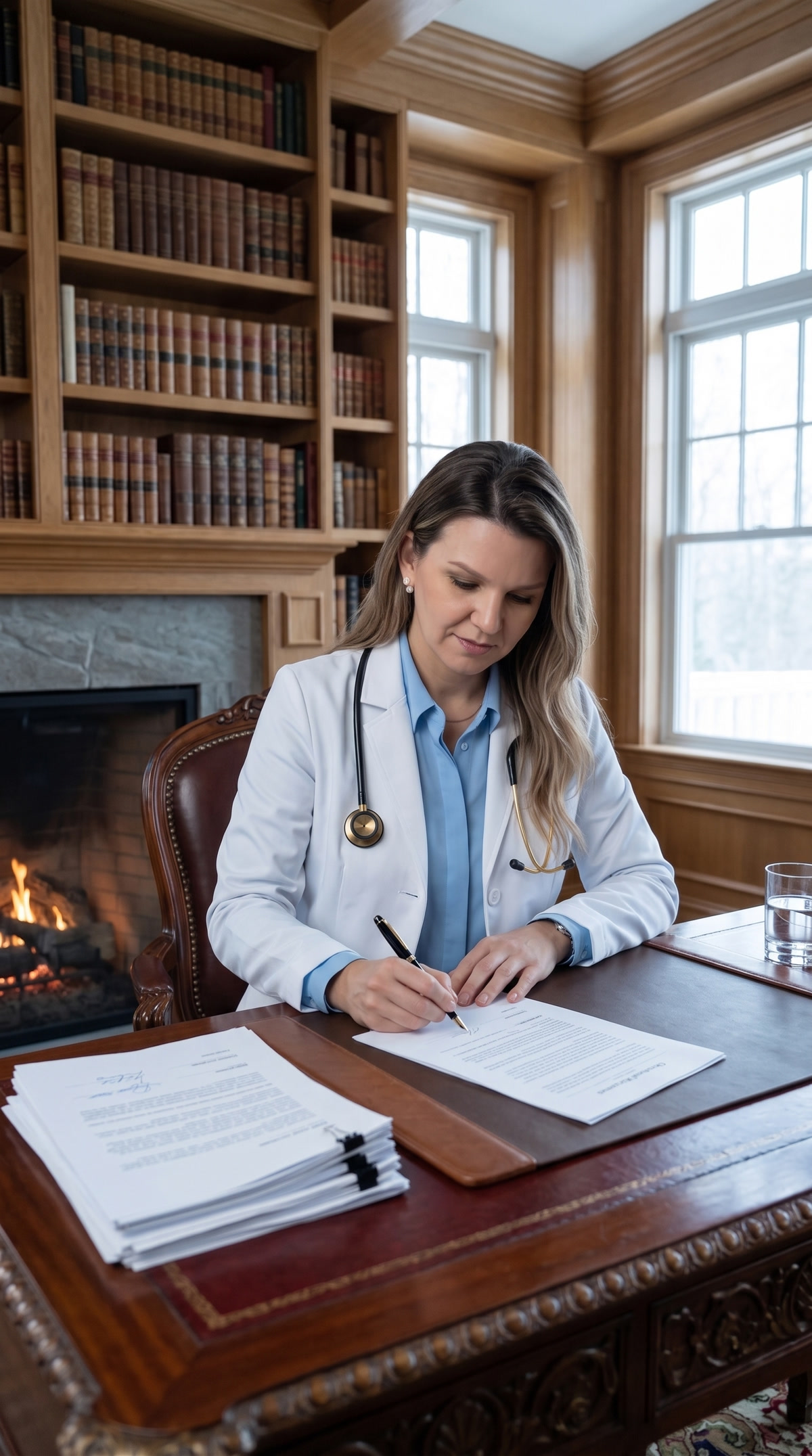 High-end medical diagnostic equipment in a boutique concierge clinic setting.
